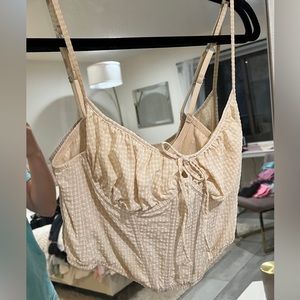 Urban outfitters corset tie top beige